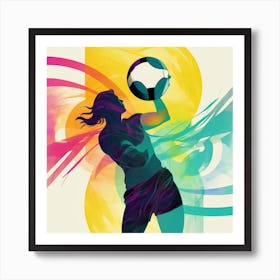 Soccer Player Holding A Ball Art Print