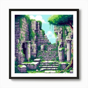 8-bit ancient ruins 1 Art Print