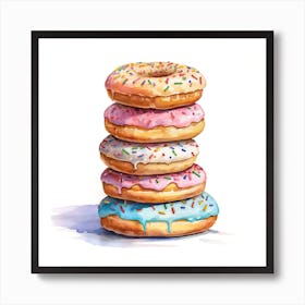 Stack Of Sprinkles Donuts 3 Art Print