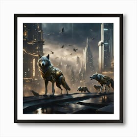 Wolves In The City Art Print