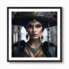 Woman In A Hat Art Print