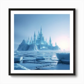 Ice Palace At The Edge Of A Frozen Sea Art Print