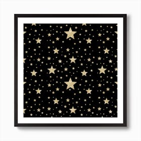 Gold Stars Pattern Art Print