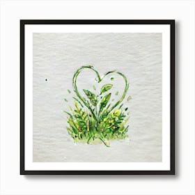 Heart In The Grass 2 Art Print