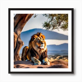 Lion In The Savannah 3 Art Print