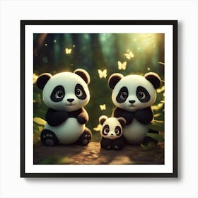 Panda Bears 1 Art Print