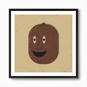 Happy Kiwi Square Art Print