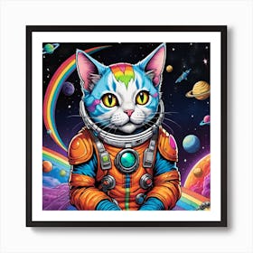 Cat cosmic Love Art Print