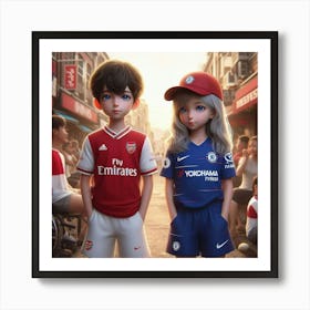 Two Soccer Players Arsenal & Chelsea lovers ❤️🖼️ Art Print