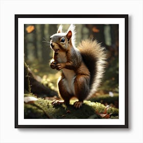 Squirrel In The Woods 47 Art Print