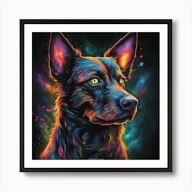 Psychedelic Dog Art Print