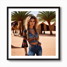 Girl In The Desert 1 Art Print