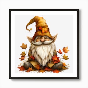 Autumn Gnome 1 Art Print