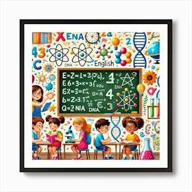 Learning In Action Wall Art A Fun And Engaging Classroom Scene To Inspire Curiosity And Joy In Students, Perfect For Schools Or Study Rooms Art Print Art Print