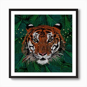 Starlight Tiger Square Art Print