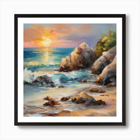 Sunset At The Beach 15 Art Print