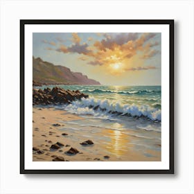 Sunset On The Beach 1 Art Print