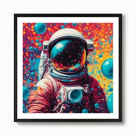 Astronaut With Bubbles Art Print