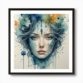 Watercolor Of A Woman 45 Art Print