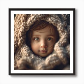 Little Girl In A Blanket Affiche