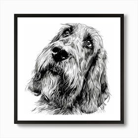 Grand Basset Griffon Vendeen Dog Line Sketch 1 Art Print