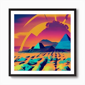 Pyramids In The Desert Art Print