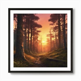 808092 Pictures Of A Forest At Sunset Xl 1024 V1 0 Art Print