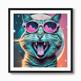 Cat With Sunglasses Art Print