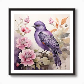 Purple Bird Art Print