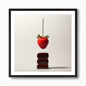 Artjuicebycsaba Chocolate Covered Strawbery Meets Japanese Zen 6 Art Print