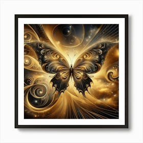 Golden Butterfly 105 Art Print