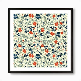Tulip Tide London Fabrics Floral Pattern 1 Art Print