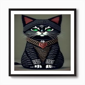 Viking Cat Art Print