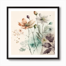 Watercolor Floral Spring Flower Art Print