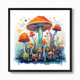 Mushrooms In The Forest 103 Art Print