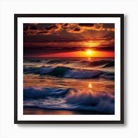 Sunset At The Beach 270 Art Print