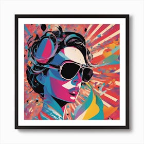 New Poster For Ray Ban Speed, In The Style Of Psychedelic Figuration, Eiko Ojala, Ian Davenport, Sci (8) Art Print