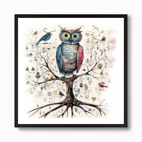 Owl In The Tree 2 Art Print