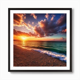 Sunset On The Beach 874 Art Print