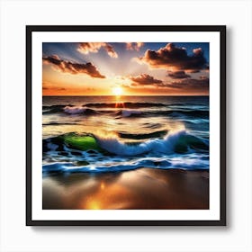 Sunset On The Beach 548 Art Print