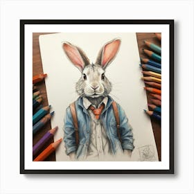 Rabbit In A Suit 23 Art Print