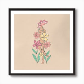 Grow Girl Square Art Print