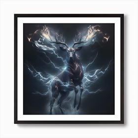 Lightning Deer Art Print