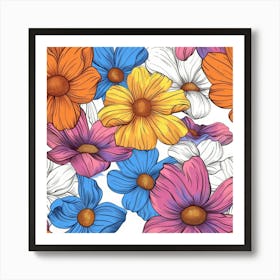 Seamless Floral Pattern 2 Art Print