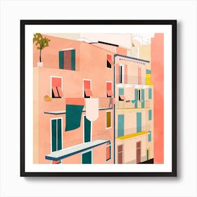 Little Italy Houses Square Art Print
