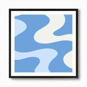 Blue And White Waves Art Print