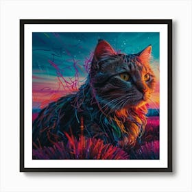 Cat In The Grass Art Print