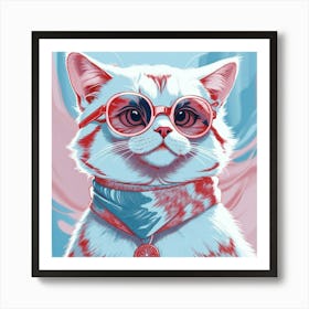 Cat In Sunglasses Art Print