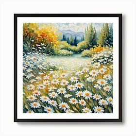 Daisies In The Meadow Art Print