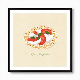 Tomato Mozzarella Square Art Print